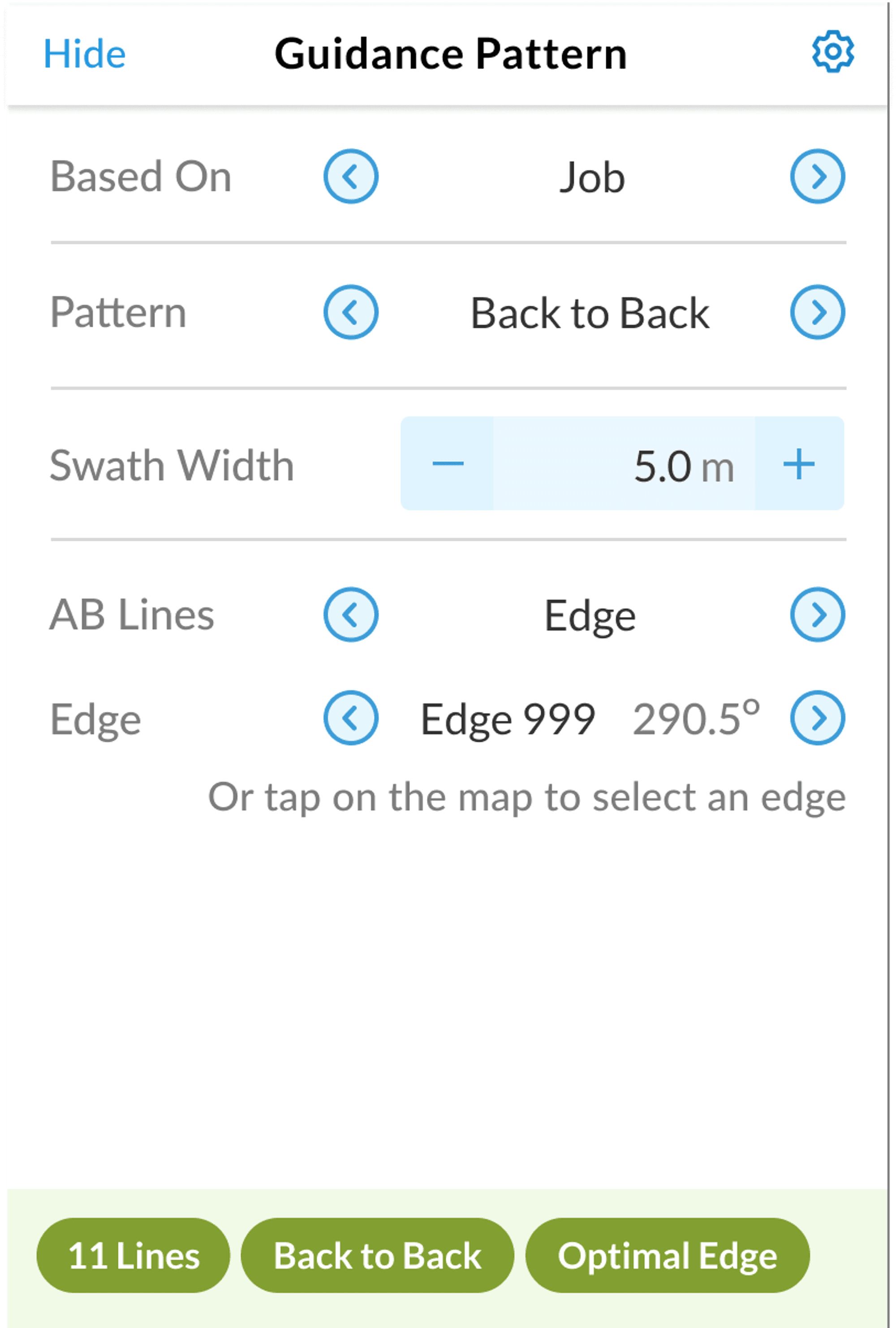 A Figma mockup of the Guidance Card with its full input controls expanded, showing block-based guidance options and heading-visibility cues